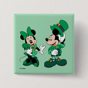 Macaron Carré 5 Cm La Saint-Patrick de Mickey et Minnie