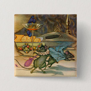 Macaron Carré 5 Cm La souris de ville et la souris de pays