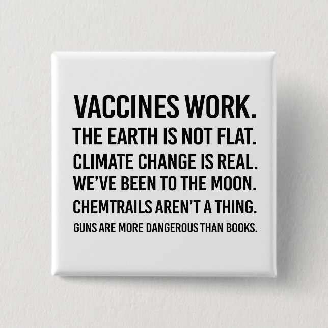 Macaron Carré 5 Cm La terre n'est pas plate et le changement climatiq (Devant)