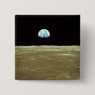 Macaron Carré 5 Cm La terre se levant au-dessus de la lune