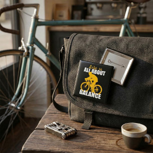 Macaron Carré 5 Cm La Vie, c'est l'équilibre du cyclisme, la motivati