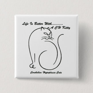 Macaron Carré 5 Cm La vie est meilleure avec un bouton CH