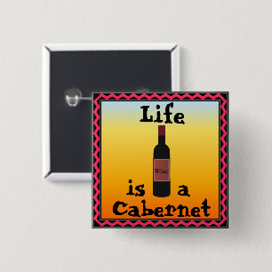 Macaron Carré 5 Cm La vie est un bouton Cabernet