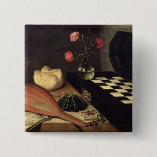 Macaron Carré 5 Cm La vie toujours avec l'échiquier, 1630