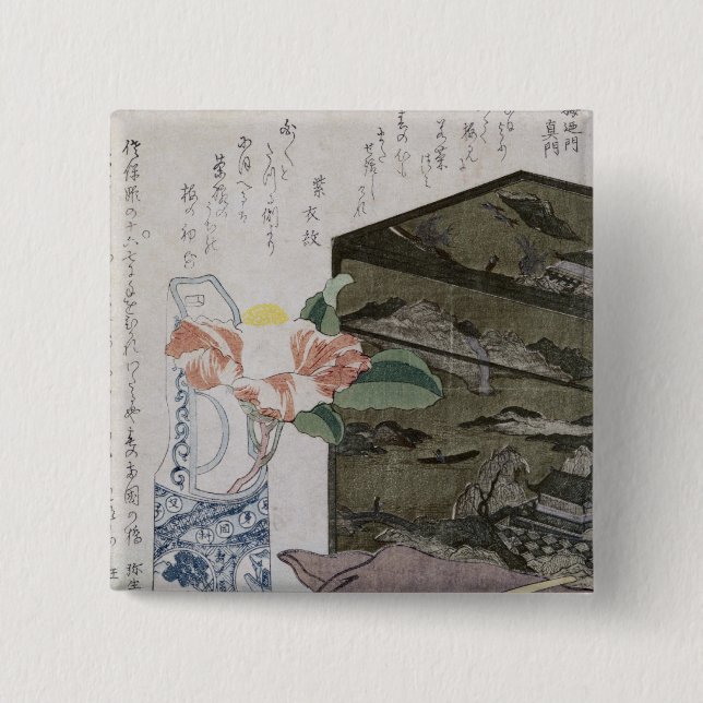 Macaron Carré 5 Cm La vie toujours avec un Camelia, c.1820 (Devant)