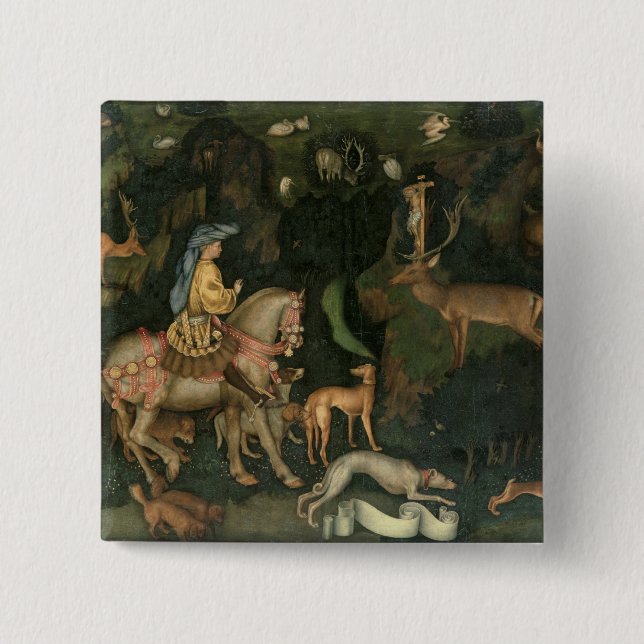 Macaron Carré 5 Cm La vision de St Eustachius, c.1438-42 (Devant)