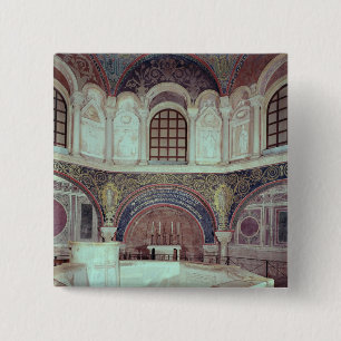 Macaron Carré 5 Cm L'abside avec la police baptismale