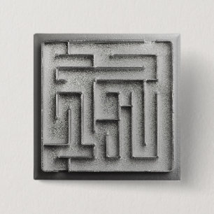 Macaron Carré 5 Cm Labyrinthe argenté