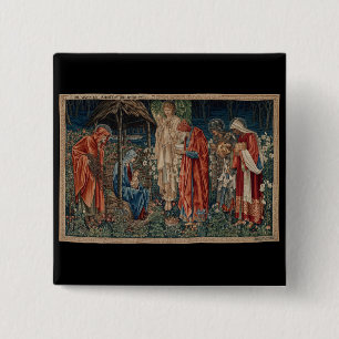 Macaron Carré 5 Cm L'Adoration des Mages (par Edward Burne-Jones)