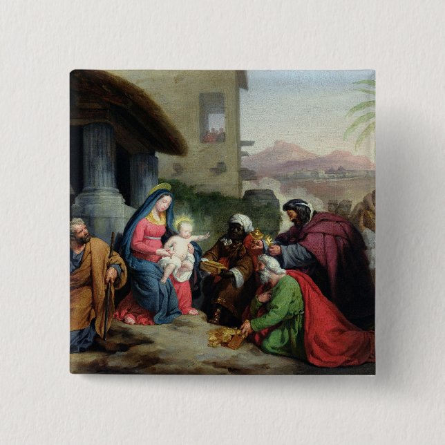 Macaron Carré 5 Cm L'adoration des Magi, c.1833-36 (Devant)