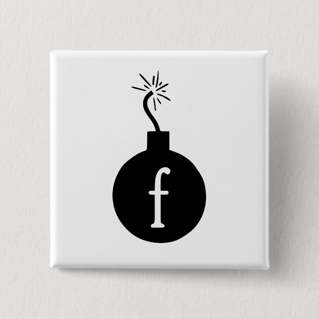 Macaron Carré 5 Cm Laissez tomber la bombe de F (Devant)