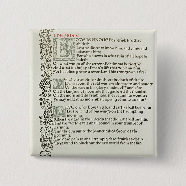 Macaron Carré 5 Cm L'amour est assez, 1897 (Devant)