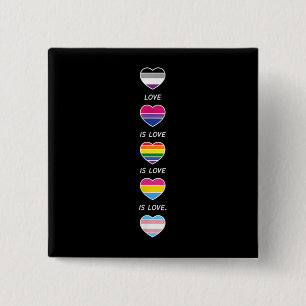 Macaron Carré 5 Cm L'amour est la fierté de l'amour LGBT Asexuel Bi P