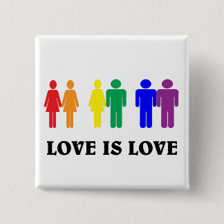Macaron Carré 5 Cm L'amour LGBTQ, c'est l'amour.