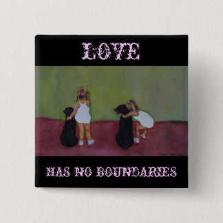 Macaron Carré 5 Cm L'AMOUR N'A AUCUNE FRONTIÈRE - Pin