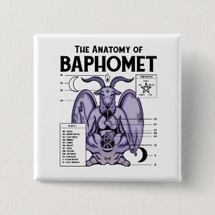 Macaron Carré 5 Cm L'anatomie de Baphomet