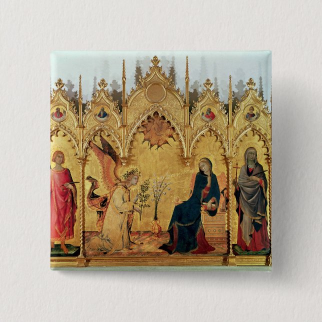 Macaron Carré 5 Cm L'annonce avec St Margaret et St (Devant)