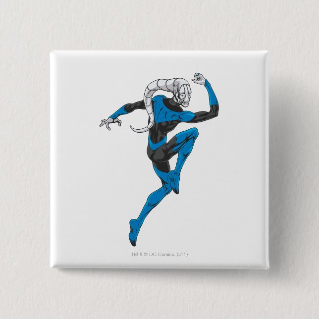 Macaron Carré 5 Cm Lanterne bleue 1 (Devant)