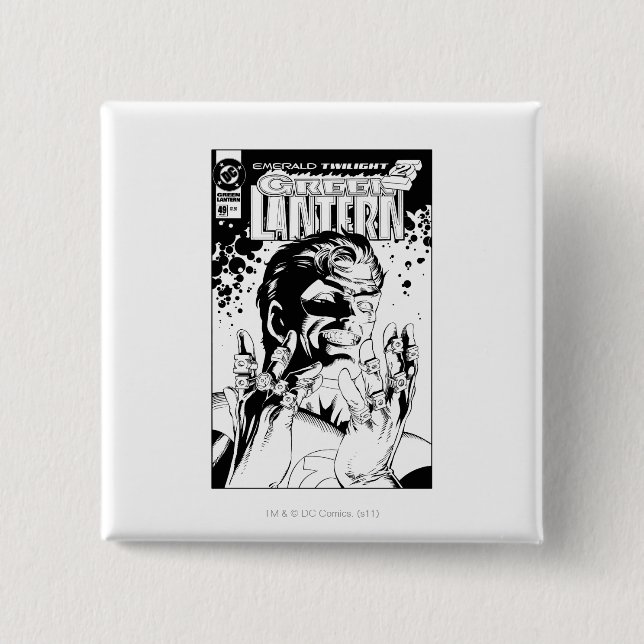 Macaron Carré 5 Cm Lanterne verte - beaucoup d'anneaux, noirs et (Devant)