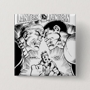 Macaron Carré 5 Cm Lanterne verte contre la lanterne verte, noire et