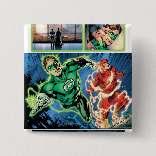 Macaron Carré 5 Cm Lanterne verte et le panneau instantané