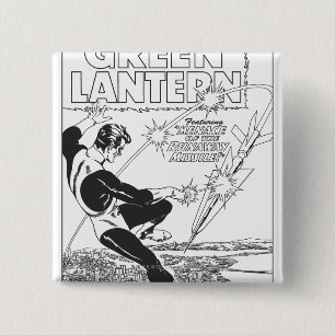 Macaron Carré 5 Cm Lanterne verte - missile d'emballement, noir et