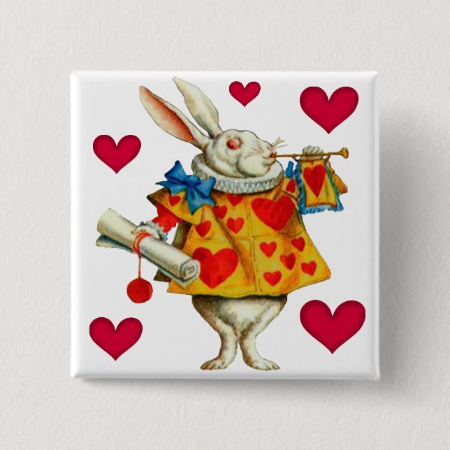 Macaron Carré 5 Cm Lapin blanc 1 (Devant)