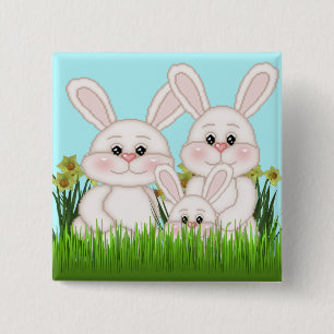 Macaron Carré 5 Cm Lapin de Pâques