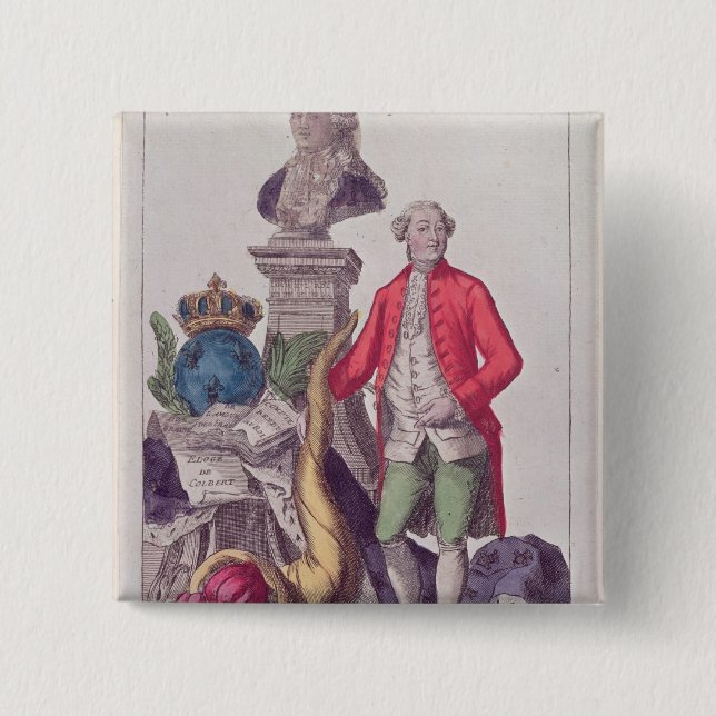 Macaron Carré 5 Cm L'appel de Jacques Necker le 16 juillet 1789 (Devant)