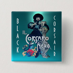 Macaron Carré 5 Cm L'aquamarine bleue BLACK CORSAIR