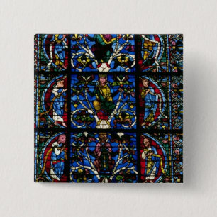 Macaron Carré 5 Cm L'arbre de Jesse, fenêtre en ogive dans le facad