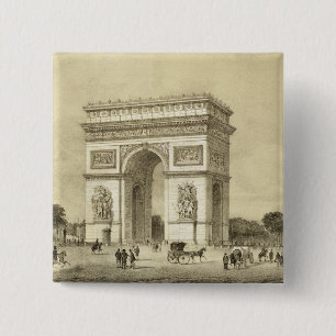 Macaron Carré 5 Cm L'Arc de Triomphe, Paris, gravé par Auguste Bry