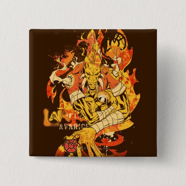 Macaron Carré 5 Cm Larfleeze - Agent Orange 10 (Devant)