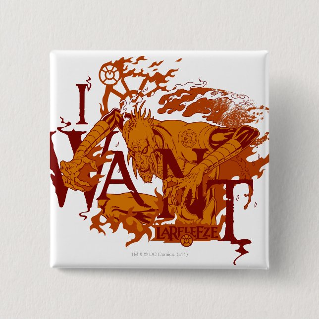 Macaron Carré 5 Cm Larfleeze - Agent Orange 12 (Devant)