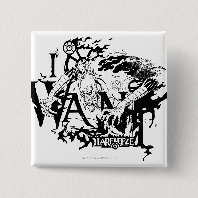 Macaron Carré 5 Cm Larfleeze - Agent Orange 13 (Devant)