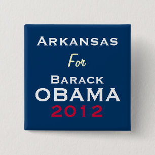 Macaron Carré 5 Cm L'ARKANSAS pour le bouton de campagne d'OBAMA 2012
