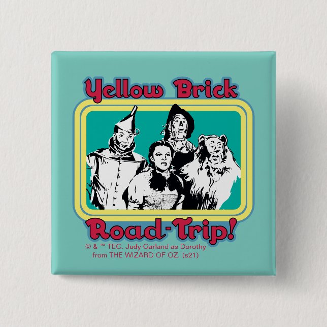 Macaron Carré 5 Cm L'Assistant D'Oz™ | Route en brique jaune! (Devant)