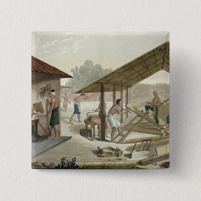 Macaron Carré 5 Cm L'atelier de menuiserie dans Kupang, Timor, (Devant)