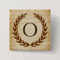 Laurel Wreath Sheet Musique Monogramme initial O