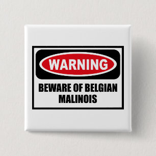 Macaron Carré 5 Cm L'avertissement PRENNENT GARDE du bouton BELGE de