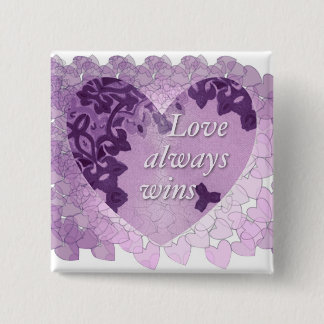 Macaron Carré 5 Cm Le "amour gagne toujours" le bouton