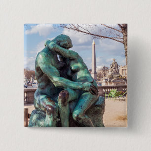 Macaron Carré 5 Cm Le baiser d'Auguste Rodin aux Tuileries, Paris