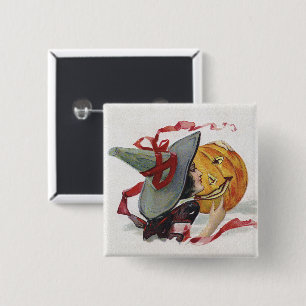 Macaron Carré 5 Cm Le Baiser de la Sorcière : un Jack o Lantern pour 