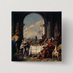 Macaron Carré 5 Cm Le banquet d'Anthony et de Cléopâtre, c.1744