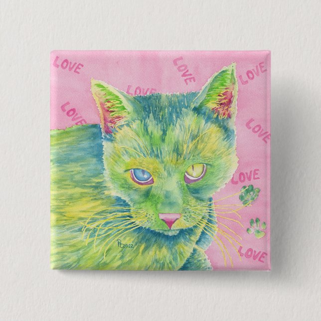 Macaron Carré 5 Cm Le bouton de charmeur (Devant)