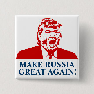 Macaron Carré 5 Cm Le bouton de Donald Trump "FONT la RUSSIE GRETA