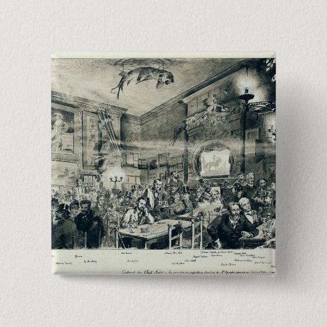 Macaron Carré 5 Cm Le cabaret du Chat Noir, 1886 (Devant)