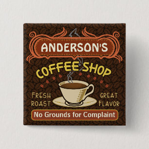 Macaron Carré 5 Cm Le café-restaurant avec la tasse créent vos