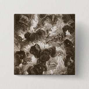 Macaron Carré 5 Cm Le chaos, gravé par Bernard Picart (1673-1733),