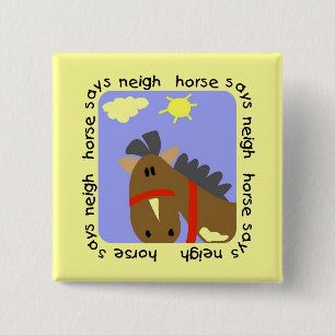 Macaron Carré 5 Cm Le cheval indique des T-shirts et des cadeaux d'he